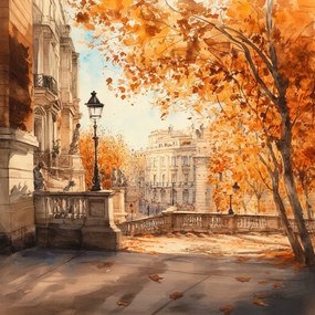 Vászonkép Canvas Város Róma Park Terasz Lépcsők Ősz Kilátás 80x80