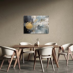 Üveg kép - Absztrakció arany golyóval (70x50 cm)