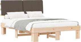 vidaXL Ágykeret Kárpitozott Fejtámlával Tópszínű 160 x 200 cm