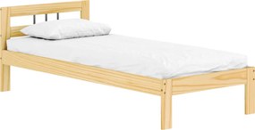 Ágy ráccsal, természetes, fenyőfa, 90x200, JONA NEW