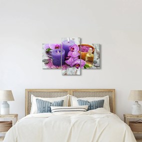 Orchideák és gyertyák képe (90x60 cm)