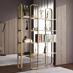 Aranyszínű polcos állvány borovi fenyő dekorral 125x180 cm Sierra – Kalune Design