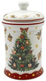 Karácsonyi fenyőfás porcelán keksztároló 11x19 cm 800 ml Christmas Tree 3