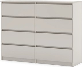 Komód 140 cm, 8 fiókkal, kasmír színben SIMPLE