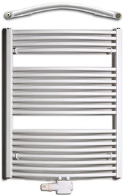Birossi törölközőszárító radiátor - íves - fehér - 600x960 mm