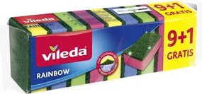 Mosogatószivacs, 9+1 db, VILEDA Rainbow (KHTV77)