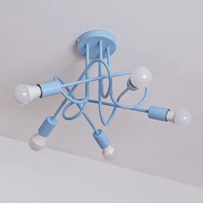 Felületre szerelhető mennyezeti csillár OXFORD 5xE27/15W/230V kék