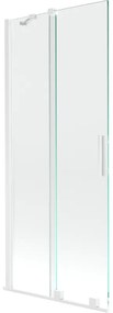 Mexen Velar, 2 szárnyas eltolható kádparaván 85 x 150 cm, 8mm átlátszó üveg, fehér, 896-085-000-01-20