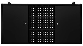 Függő garázsszekrény BEN, 1200 x 600 x 200 mm, All Black: fekete