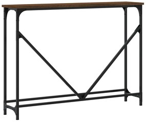 barna tölgyszínű szerelt fa tálalóasztal 102 x 22,5 x 75 cm