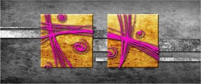 Fekete alapon színes négyzetek képe (120x50 cm)