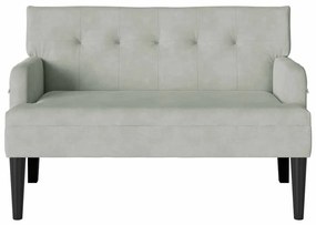 vidaXL Chesterfield Pad Világosszürke 112 x 65,5 x 75 cm Bársony