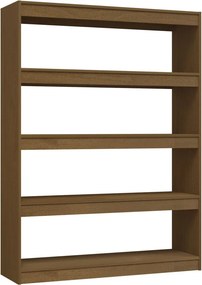 vidaXL mézbarna tömör fenyőfa könyvszekrény/térelválasztó 100 x 30 x 135,5 cm