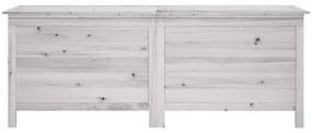 fehér tömör fenyőfa kerti tárolóláda 150x50x56,5 cm