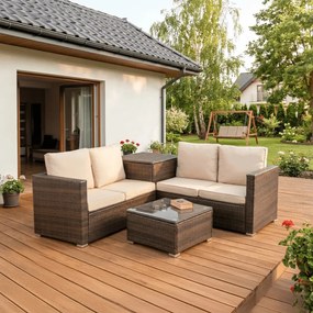 Kerti bútor szett barna/bézs színben – NEGRO