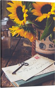 Vászonkép Botanika Levelek Napraforgók 50x80