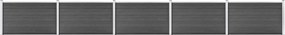 vidaXL fekete WPC kerítéspanelszett 872 x 105 cm