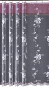 Jacquard Függöny Szalaggal Fehér Növényi Mintával, Lengyelországban Varrva 300X150