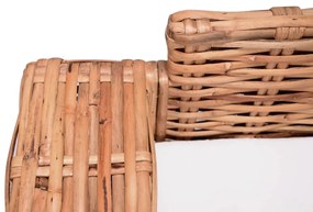 vidaXL 3-személyes természetes rattan kerti kanapé