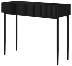 Nicole fésülködőasztal 100 cm fiókokkal - matt fekete / fekete lábak