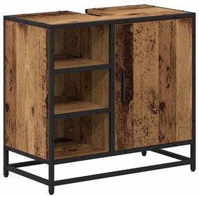 vidaXL Fürdőszoba Székény polcokkal Öreg fa 65 x 33 x 60 cm Faanyag