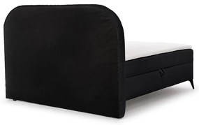 Fekete ágyneműtartós boxspring ágy 140x200 cm Ornes – Ropez
