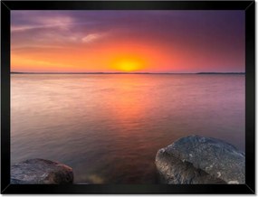 Poszterek keretben 40x30 Sziklák Tenger Naplemente