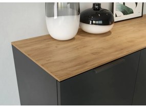 Szürke magas komód tölgyfa dekorral 109x146 cm California - Germania