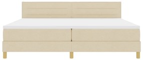 Box Spring Ágy Matraccal és LED-del Krém 200x200 cm Szövet