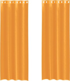 vidaXL 2 db narancssárga fátyolfüggönyök rojtokkal 140x300 cm