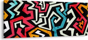 Grafikus absztrakciós kép (120x50 cm)
