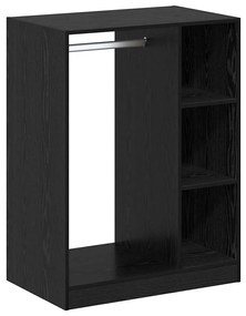 Ruhásszekrény polcokkal Musta tammi 77 x 48 x 102 cm Faanyag