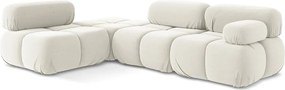 Fehér bársony moduláris sarokkanapé (bal oldali) Lokua – Makamii