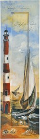 Kézzel festett olajfestmény Lámpás Vitorlák 108x32