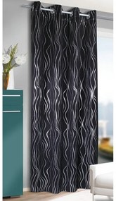 Fekete függöny 135x245 cm Waves – Sehlbach
