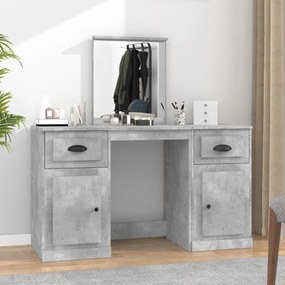 betonszürke fésülködőasztal tükörrel 130 x 50 x 132,5 cm