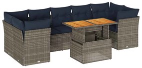 6 részes szürke polyrattan kerti ülőgarnitúra párnákkal