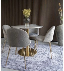 Kerek étkezőasztal márvány dekoros asztallappal ø 90 cm Bolzano – House Nordic