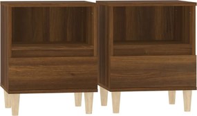 vidaXL 2 db barna tölgy színű éjjeliszekrény 40x35x50 cm