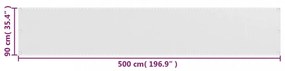 fehér HDPE erkélytakaró 90 x 500 cm