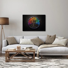 Kép – Fa színes szívekkel (70x50 cm)