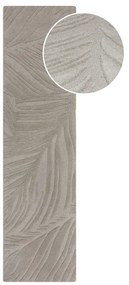 Világosszürke gyapjú futószőnyeg 60x230 cm Lino Leaf – Flair Rugs