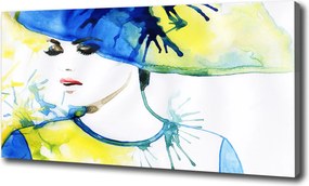Vászonkép Nő kalapban 120x60cm