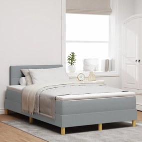 Box Spring Ágy matraccal világosszürke 120x190 cm szövet