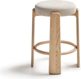 Bézs-világos natúr színű kőrisfa bárszék (ülésmagasság 65 cm) Granite – Kave Home