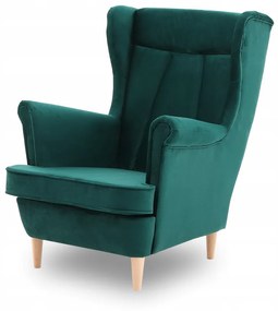 Skandináv füles fotel - smaragdzöld