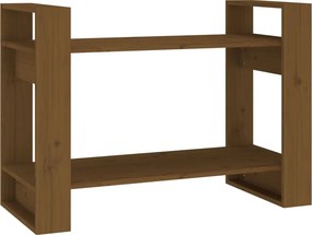 vidaXL mézbarna tömör fa könyvszekrény/térelválasztó 80x35x56,5 cm