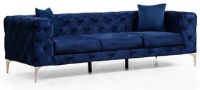 Sötétkék bársony kanapé 237 cm Como – Artie