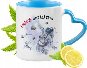 Elemzőnek Kék Bögre Szív Alakú Füllel Ajándék