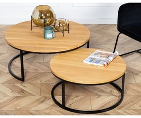 KÉSZLET 2x Kávésasztal OAKLOFT 38x90 cm fekete/tölgy